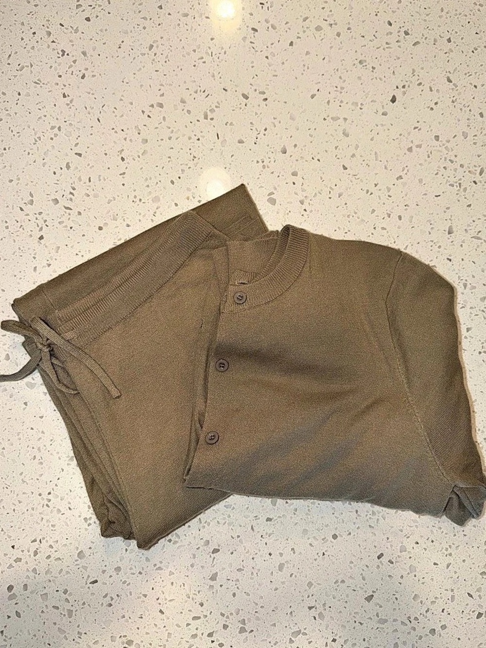 SET Flat Knit Everyday Pants and Cardigan in Rosepine